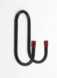 Tubular Double Hook, Black Steel 70mm